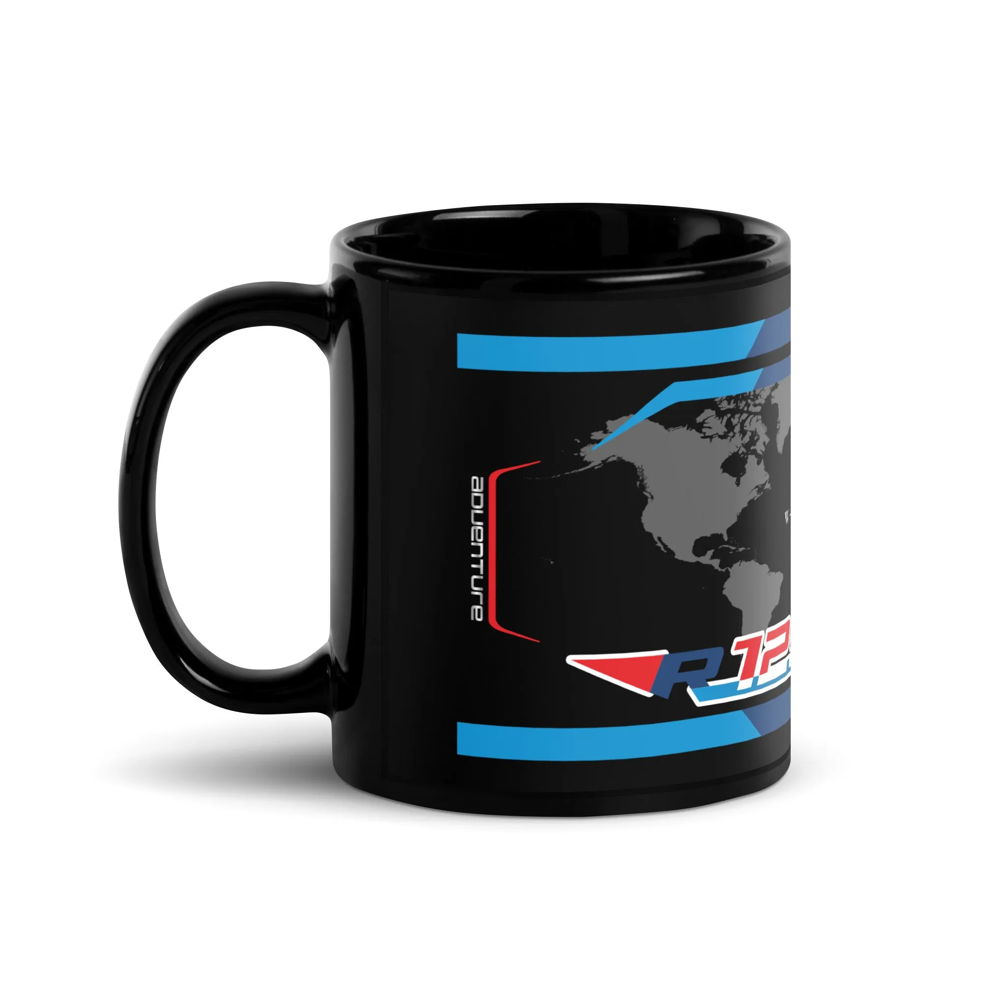 Designed Black Glossy Mug - Cup Inspired BMW R1250GS Rally Motorcycle Model - MM6247