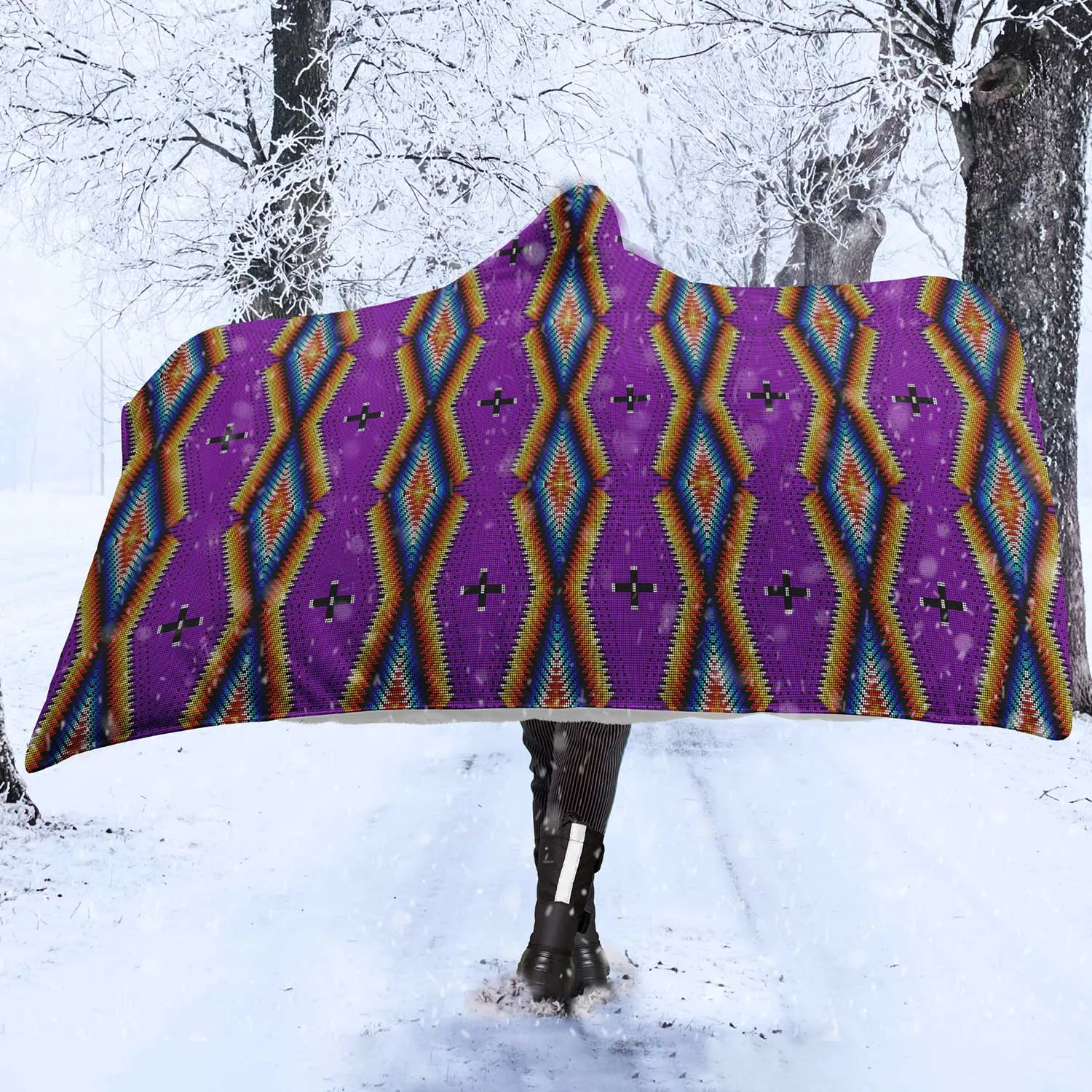 Diamond in the Bluff Purple Hooded Blanket