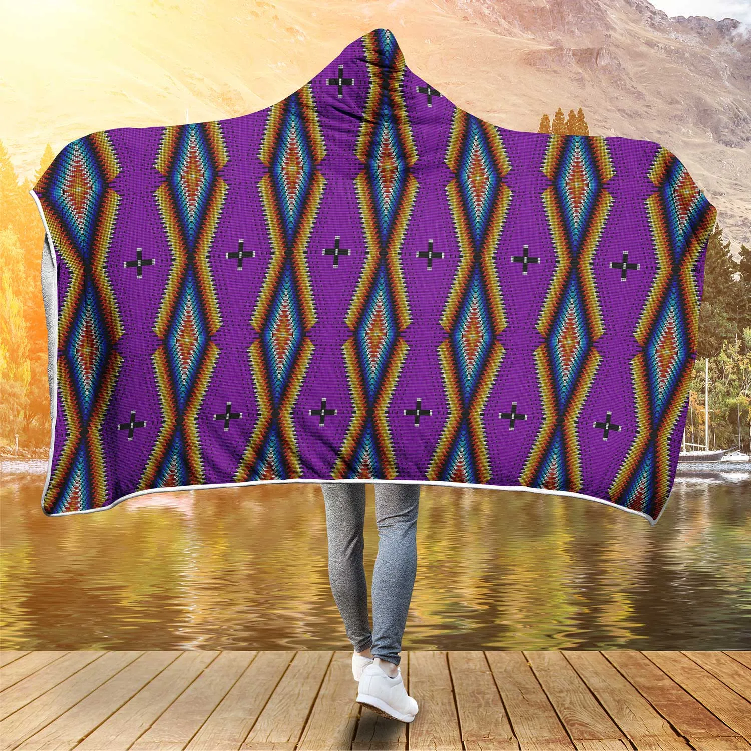 Diamond in the Bluff Purple Hooded Blanket