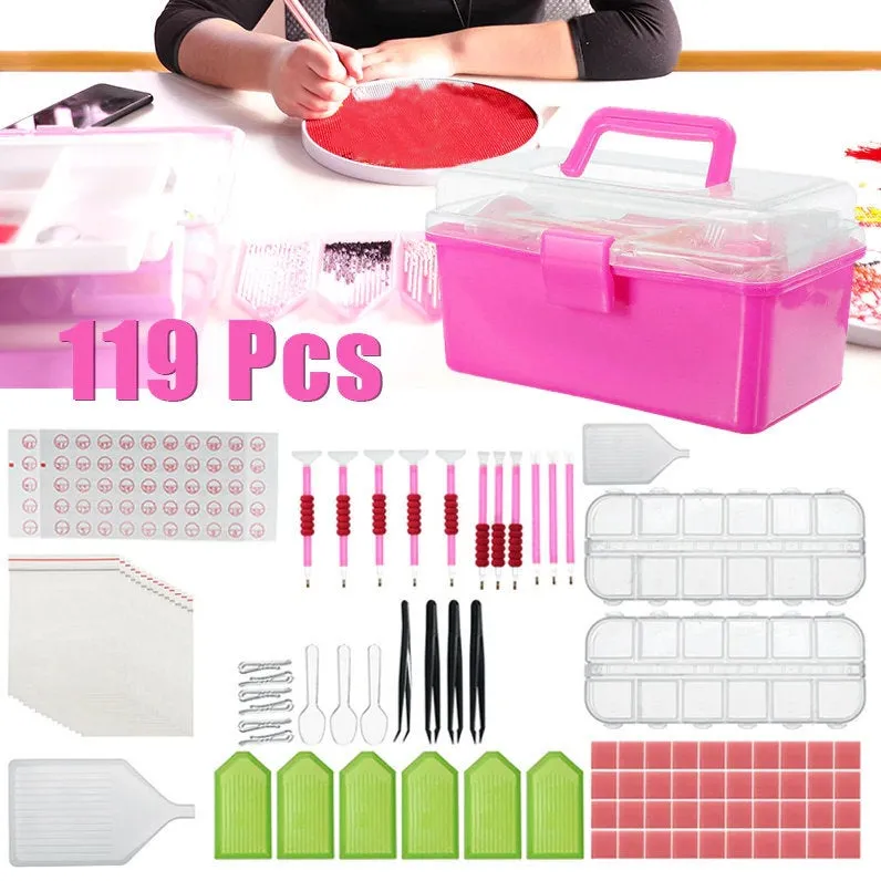 Diamond Painting Tool Set - Diamond Painting Supplies - Dot Drill Pens - Point Drill - Tweezer - Storage Box - Gift Set - Kit