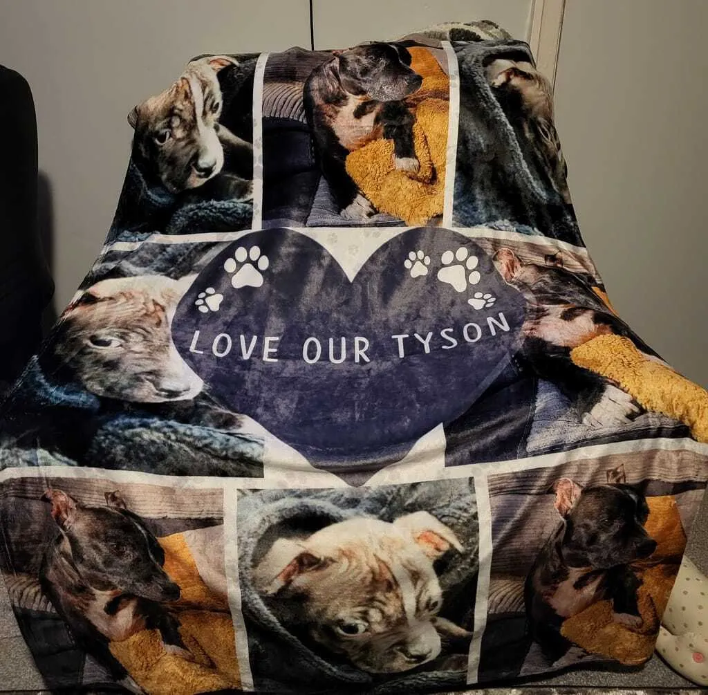 Dog Text Photo Blanket