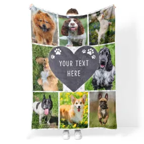 Dog Text Photo Blanket