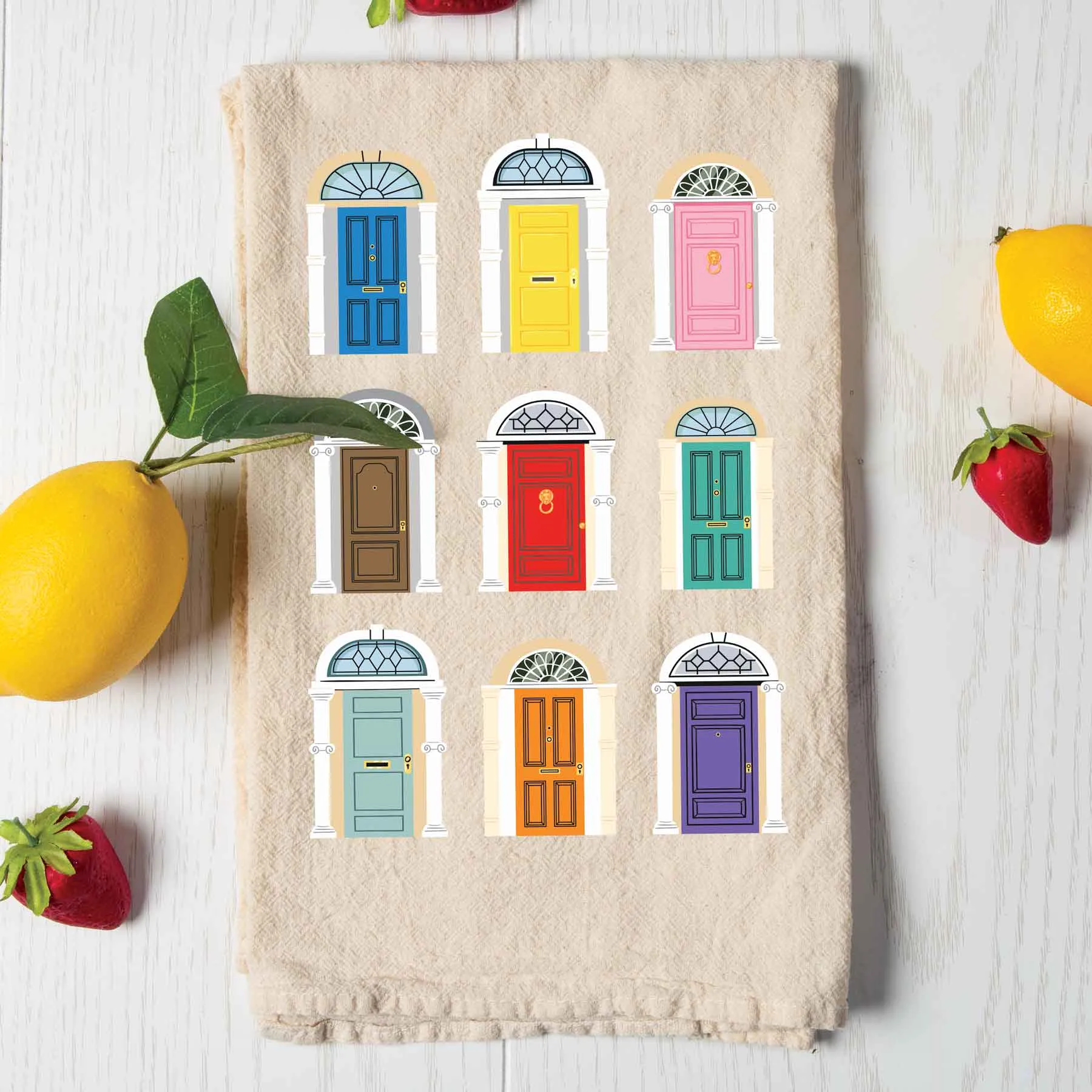 Dublin Doors Tea Towel