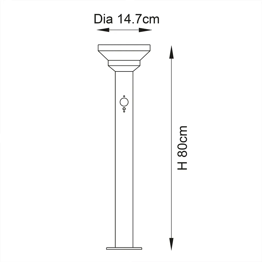 Endon Halton LED Solar Bollard Light in Stainless Steel IP44