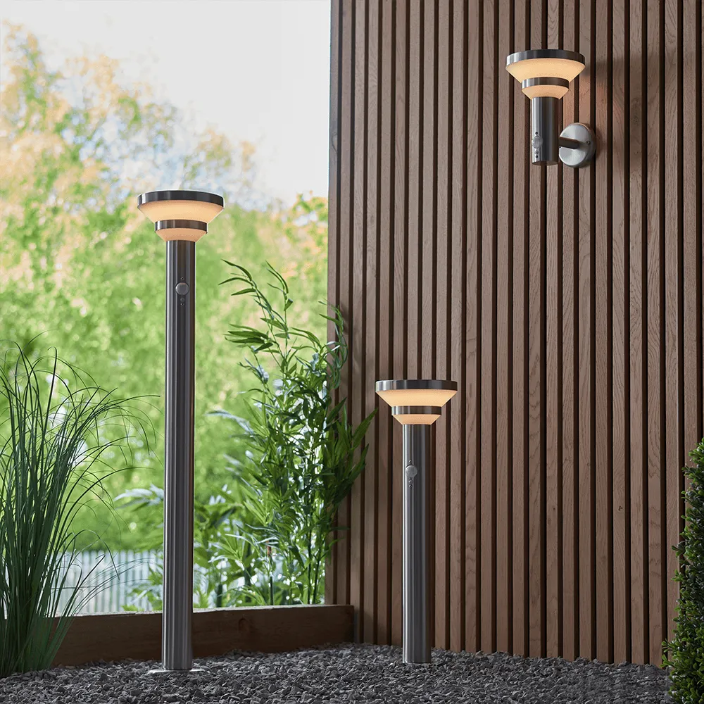 Endon Halton LED Solar Bollard Light in Stainless Steel IP44