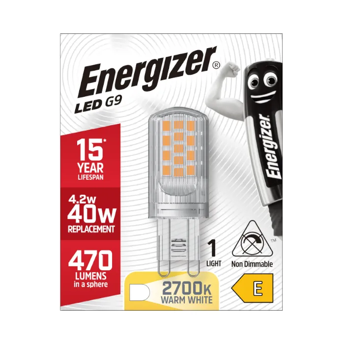 Energizer 4.2W G9 LED Capsule - 470lm - 2700K