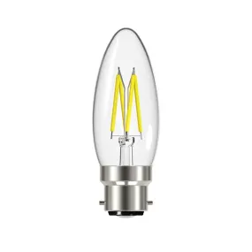 Energizer 5W B22 Candle Filament LED - 470lm - 2700K - Clear - Dimmable