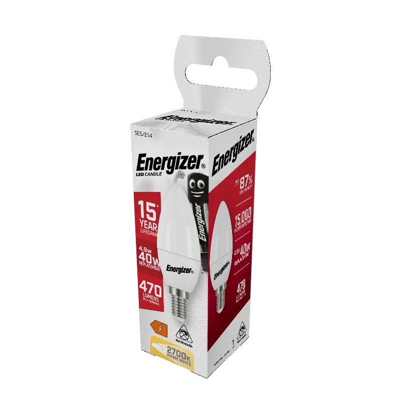 Energizer E14 LED Opal Candle Warm White Lightbulb 40W