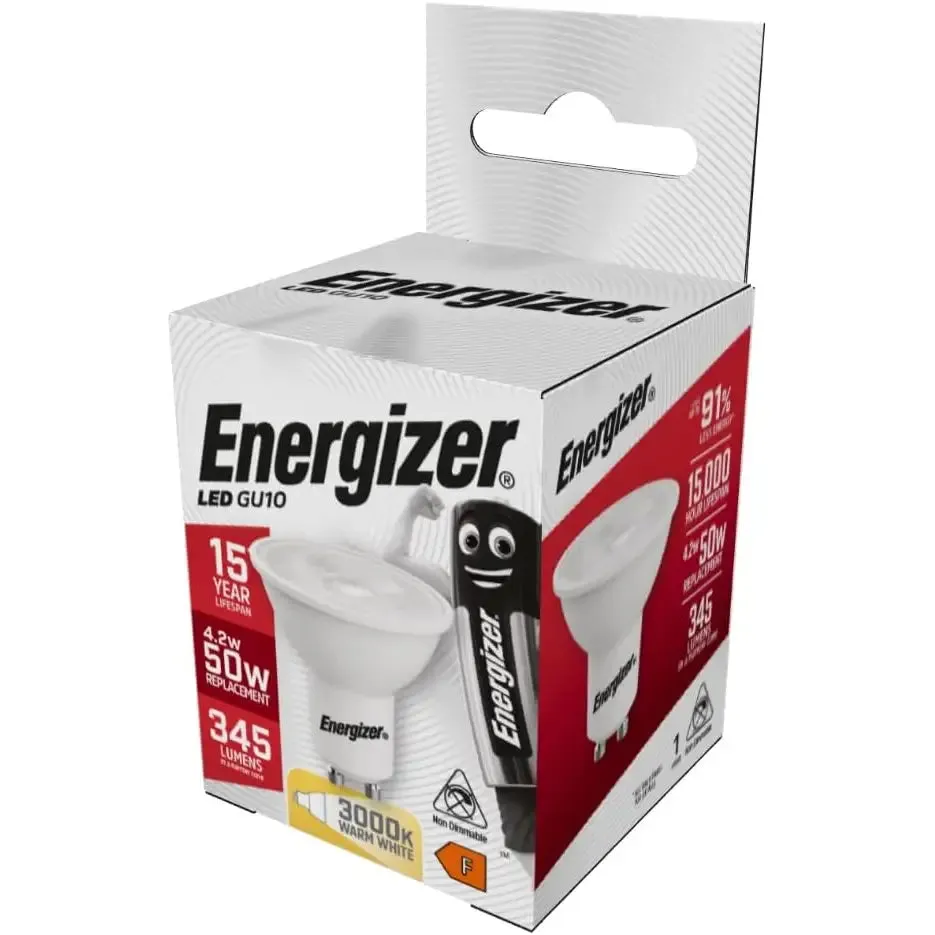 Energizer LED GU10 4.7W = 50W Warm White Bulb (Single)