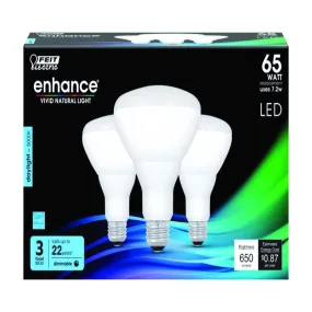 Feit Enhance BR30 E26 (Medium) LED Bulb Daylight 65 Watt Equivalence 3 pk