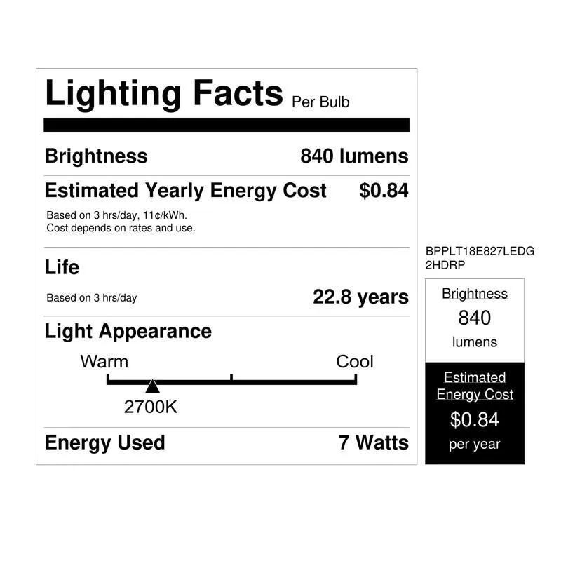 Feit LED Linear PL GX24Q-2 LED Bulb Soft White 18 Watt Equivalence 1 pk