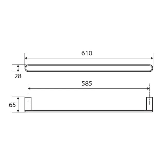 Fienza Empire Single Towel Rail 610mm