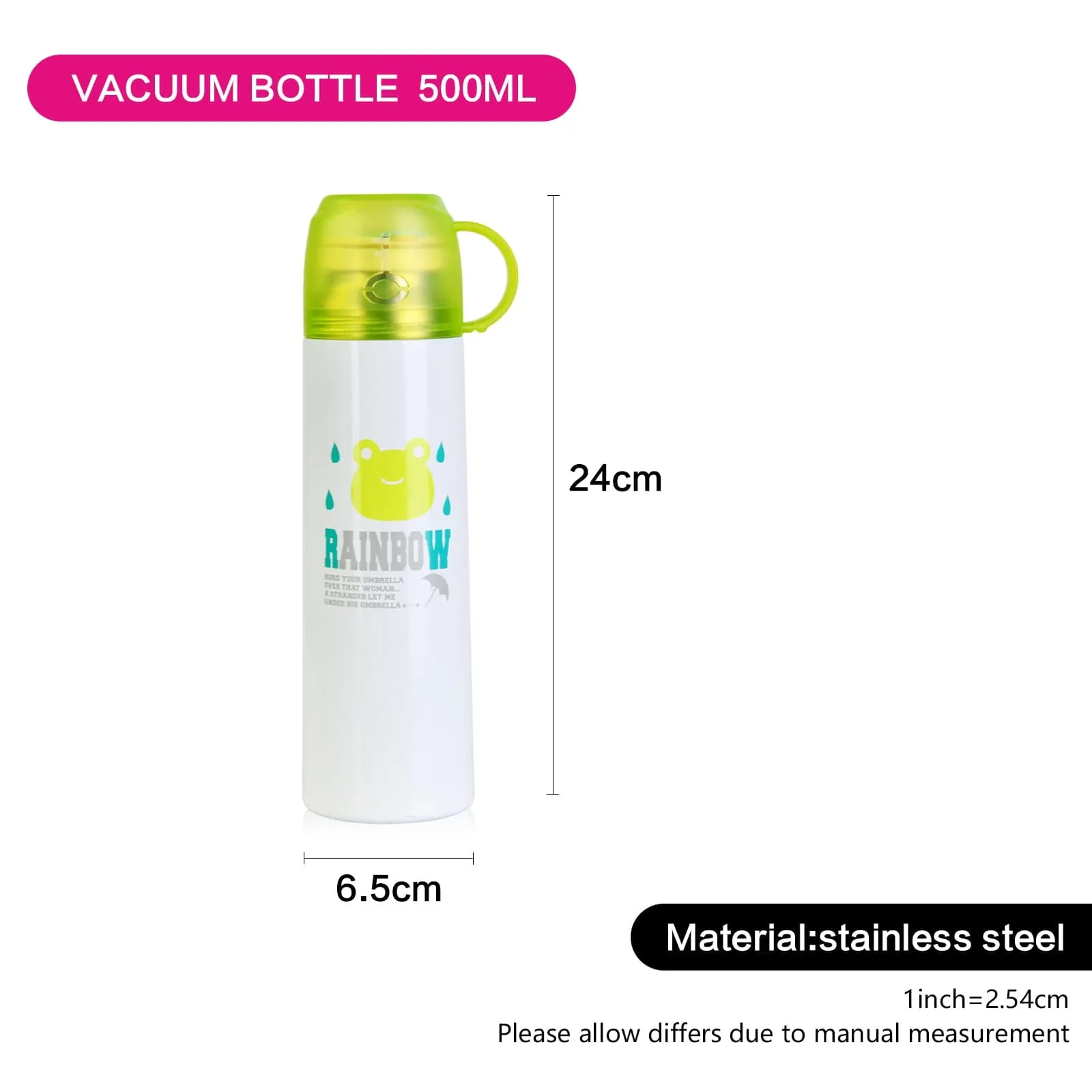 Fissman Double Wall Vacuum Bottle Multicolour 500ml