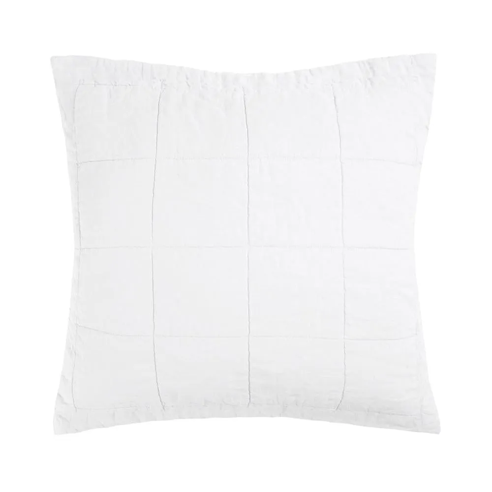 French Flax Linen Quilted Euro Pillow Sham by Bambury