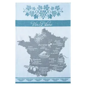 French Jacquard White Wine or Vin Blanc Tea Towel by Coucke