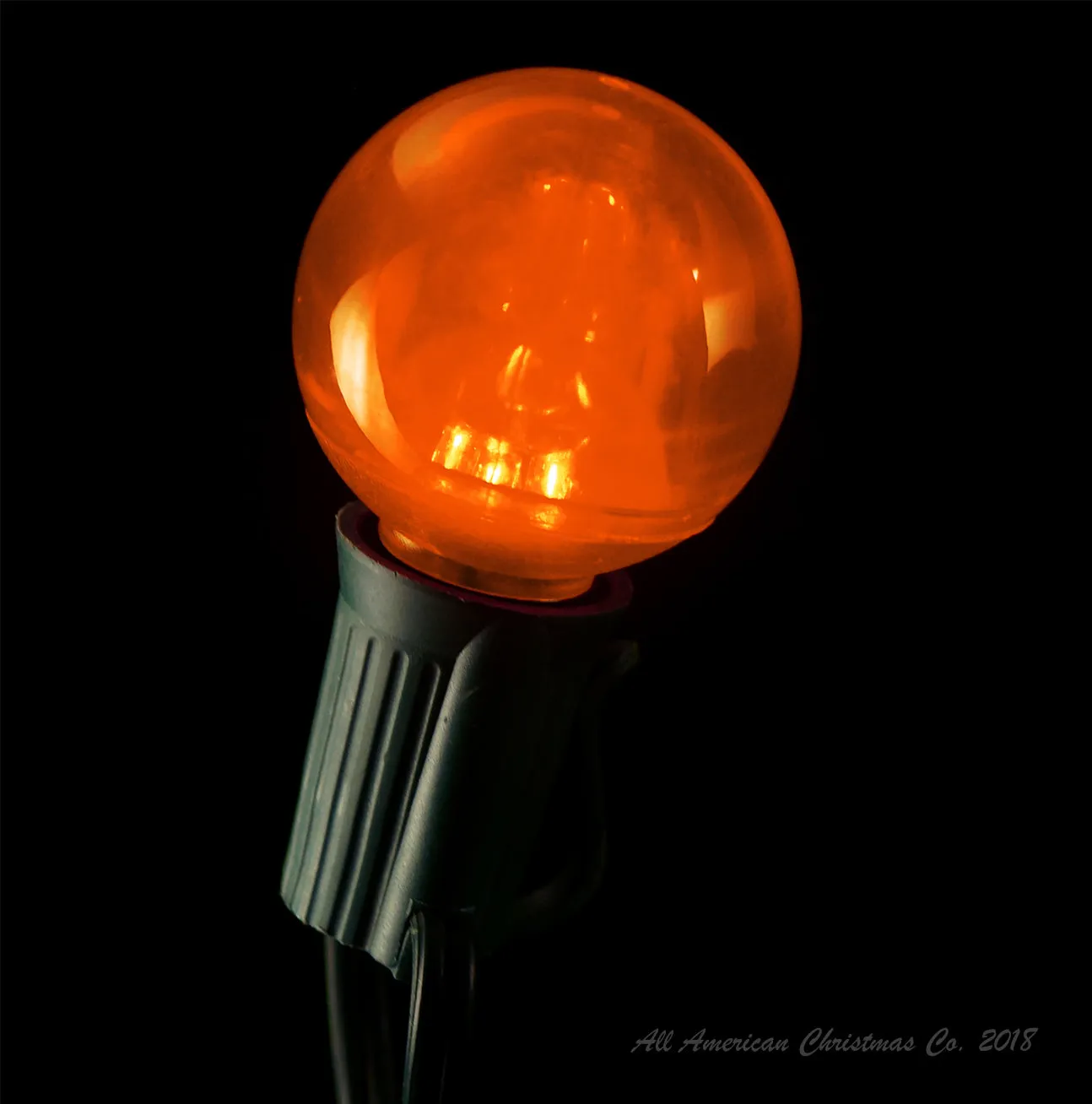 G40 Smooth LED Patio Lights - E-17 - Orange - 25 Pack