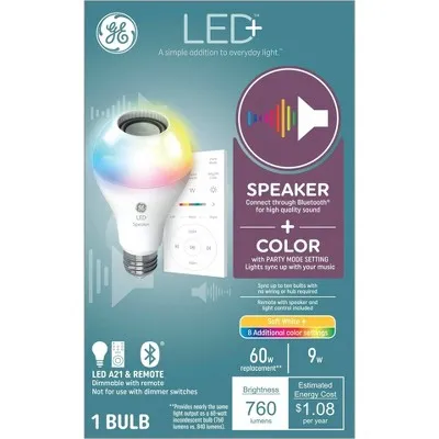 GE Remote Included LED  Speaker and Color Changing Light Bulb