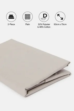 Grey Plain Pillowcase Set (2 Piece)