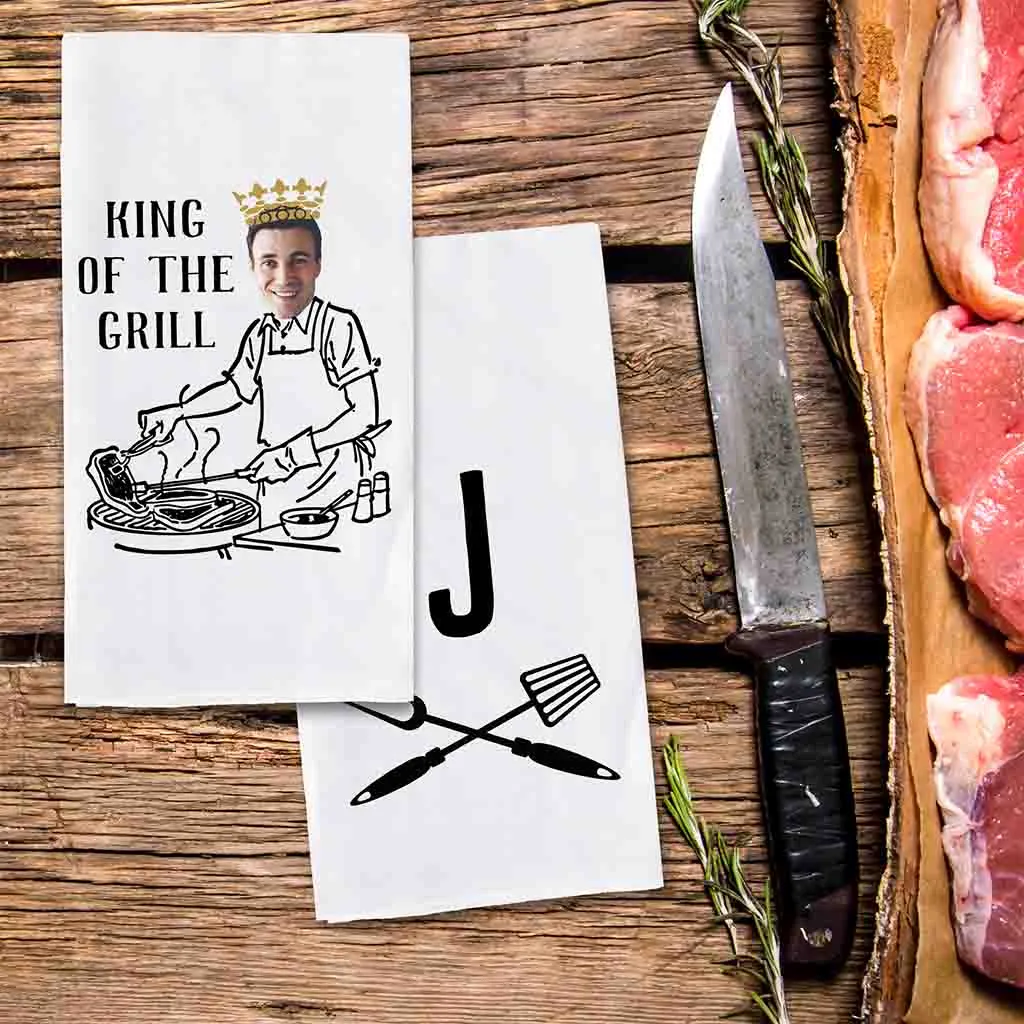 Grill Master Personalized Photo Dishtowel 2 Piece Set