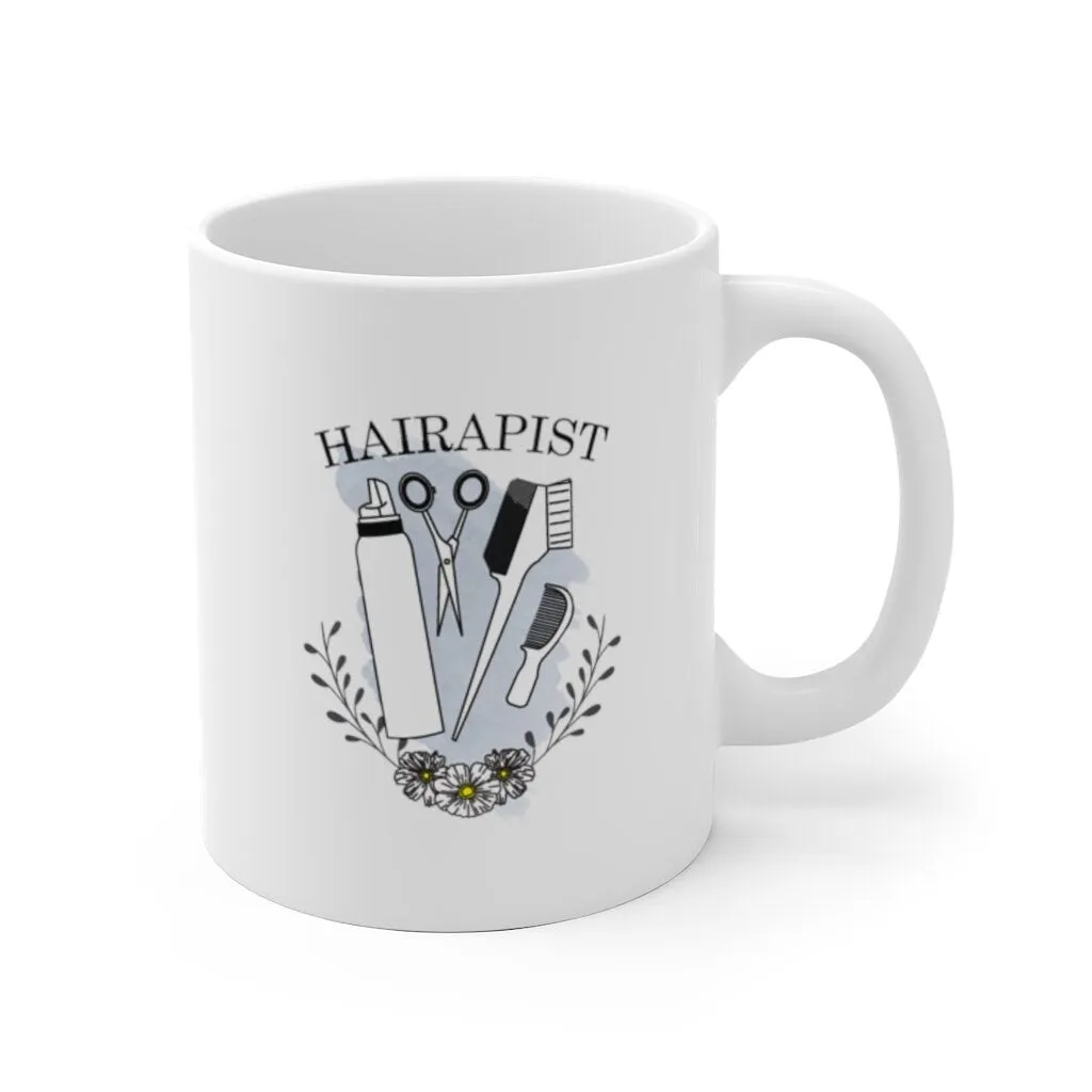 Hairapist Mug | Personalized Coffee Mug for Hairstylist | Birthday Gift for Hair Dresser | Christmas Gift for Friend | White Ceramic Mug