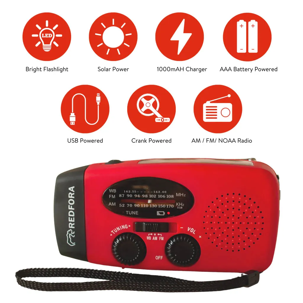 Hand-Crank   Solar Powered NOAA Radio/Flashlight/Phone Charger