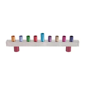 Hanukkah Menorah - Strip   Hammer Work - Multicolor