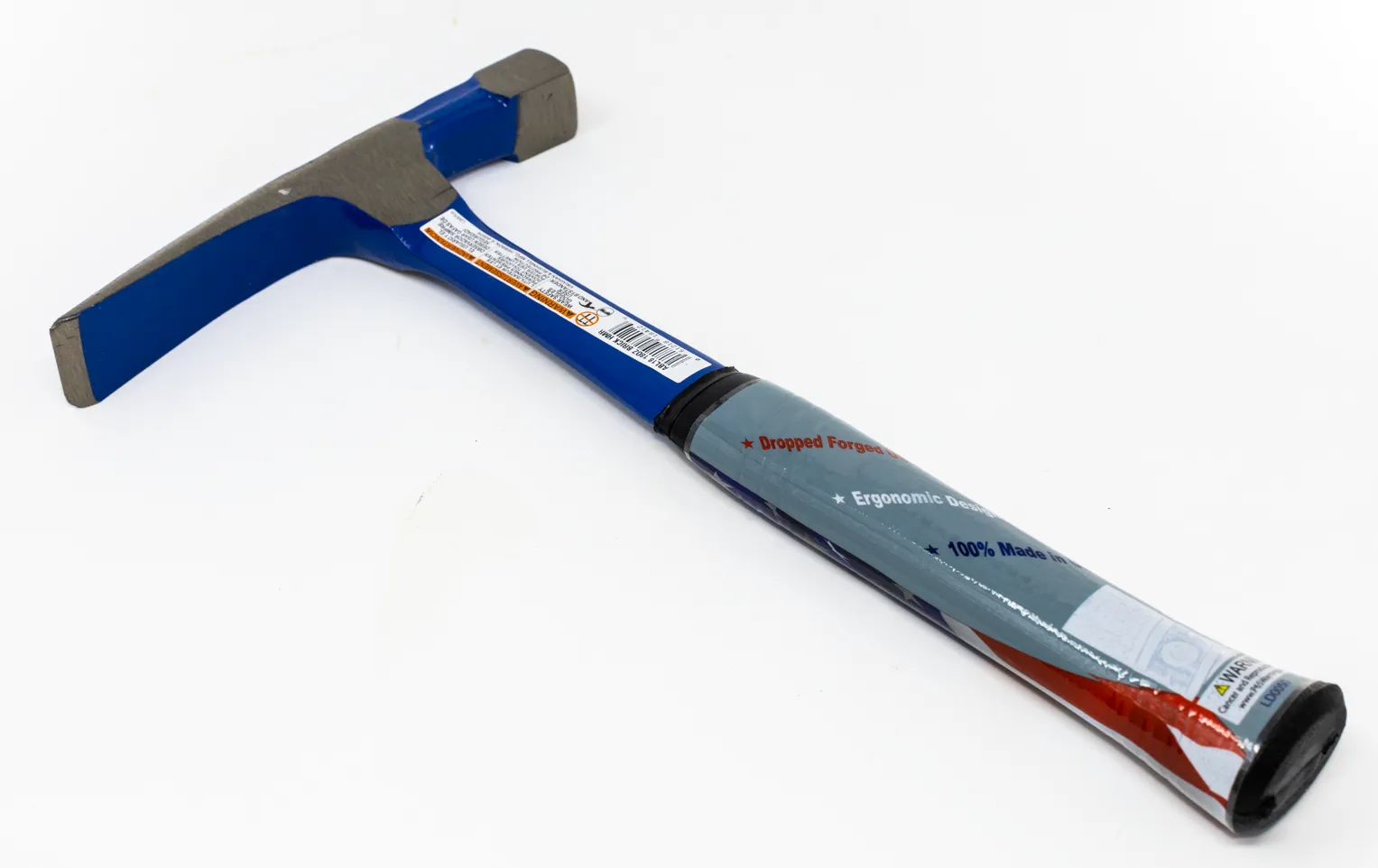 HB12B- 18 OZ. BRICK HAMMER W/ SOLID STEEL HANDLE AND NEOPRENE GRIP