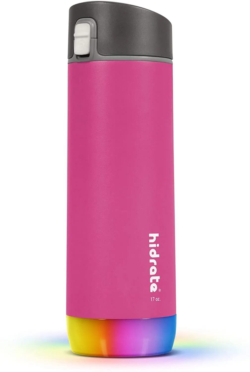 Hidrate Spark Steel Smart Water Bottle, Tracks Water Intake & Glows to Remind You to Stay Hydrated - Chug Lid