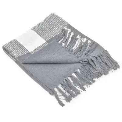 Highland 80283FGW Frost Grey Wht Throw Blanket