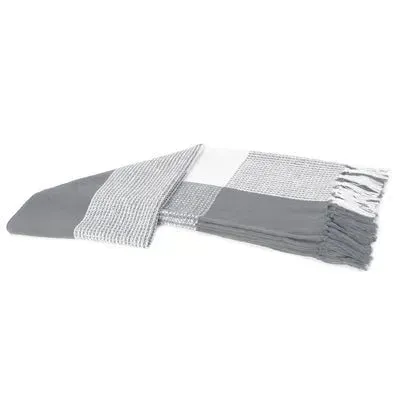 Highland 80283FGW Frost Grey Wht Throw Blanket