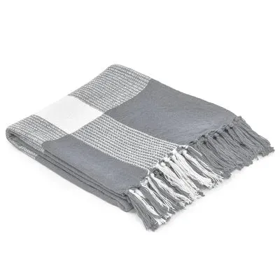 Highland 80283FGW Frost Grey Wht Throw Blanket