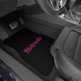 Hotrods Car Mats (Set of 4) - Black w/Pink print