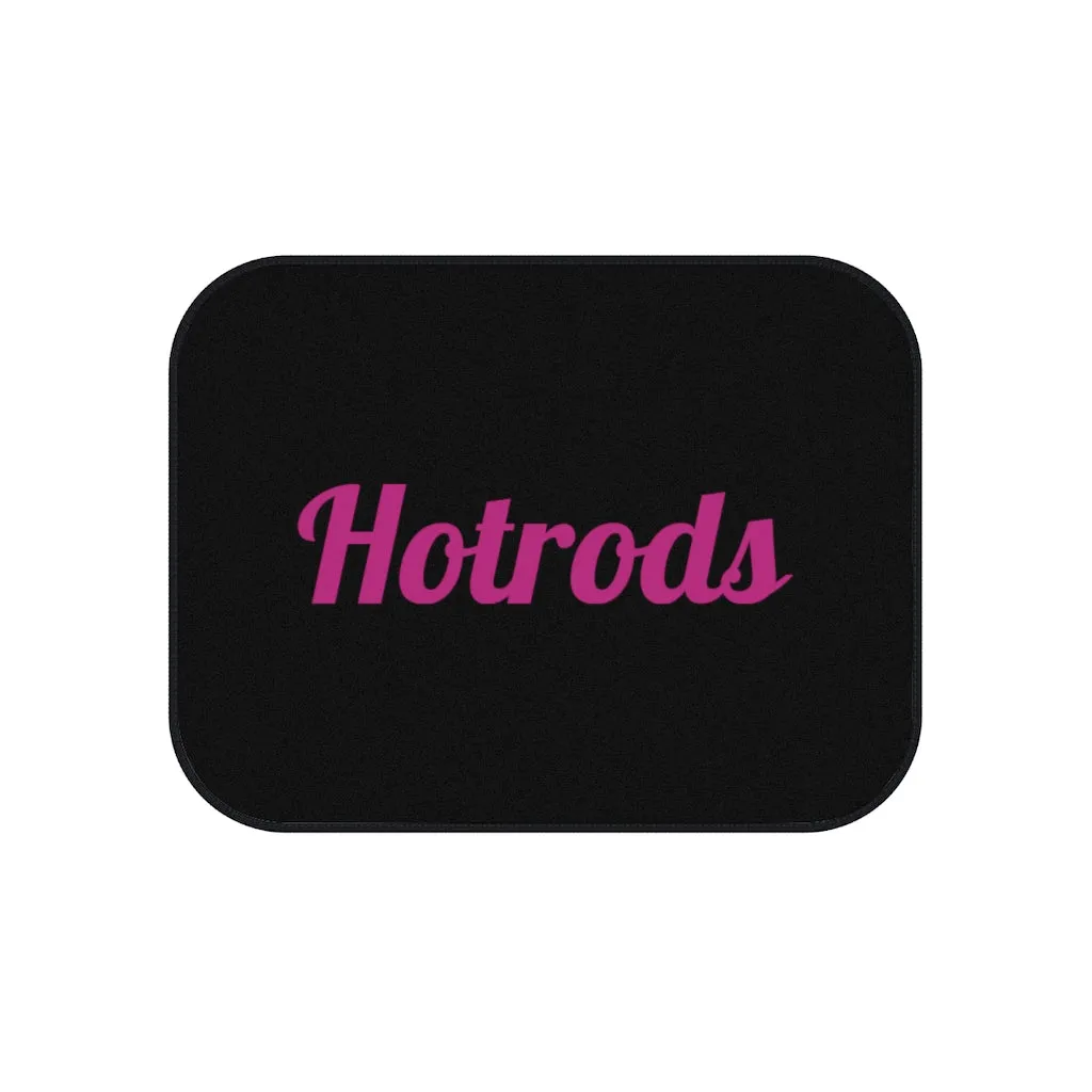 Hotrods Car Mats (Set of 4) - Black w/Pink print