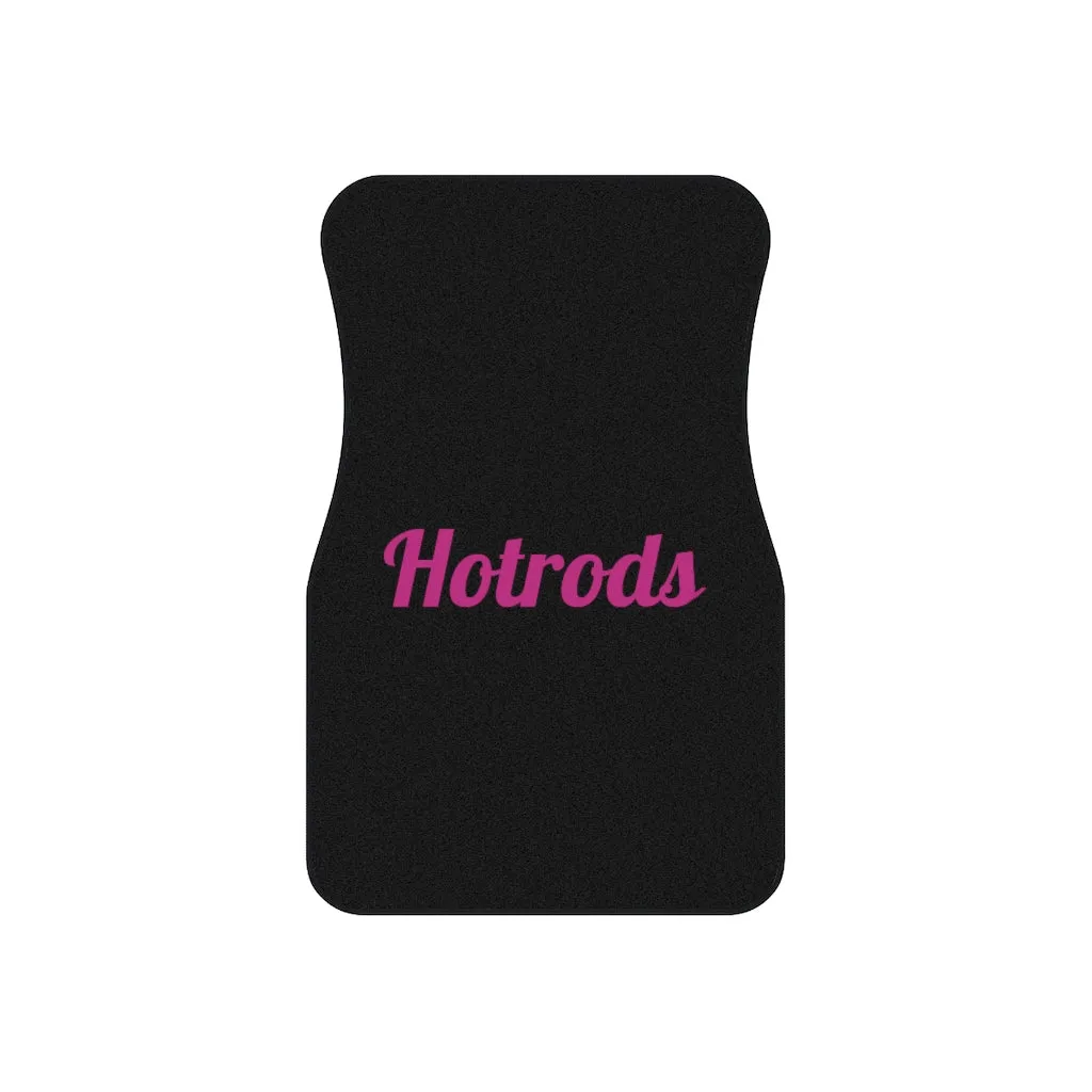 Hotrods Car Mats (Set of 4) - Black w/Pink print