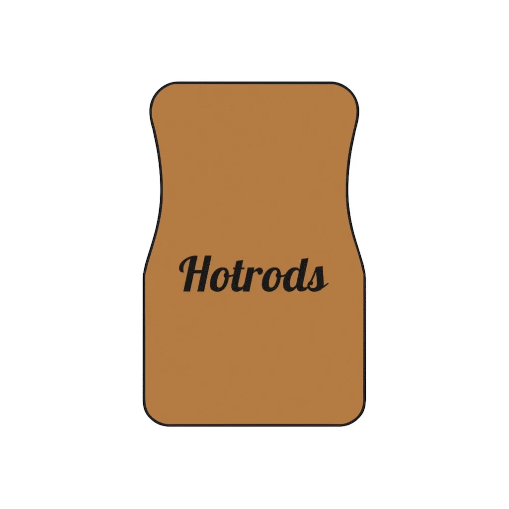 Hotrods Car Mats (Set of 4) - Lt Brown w/Black print