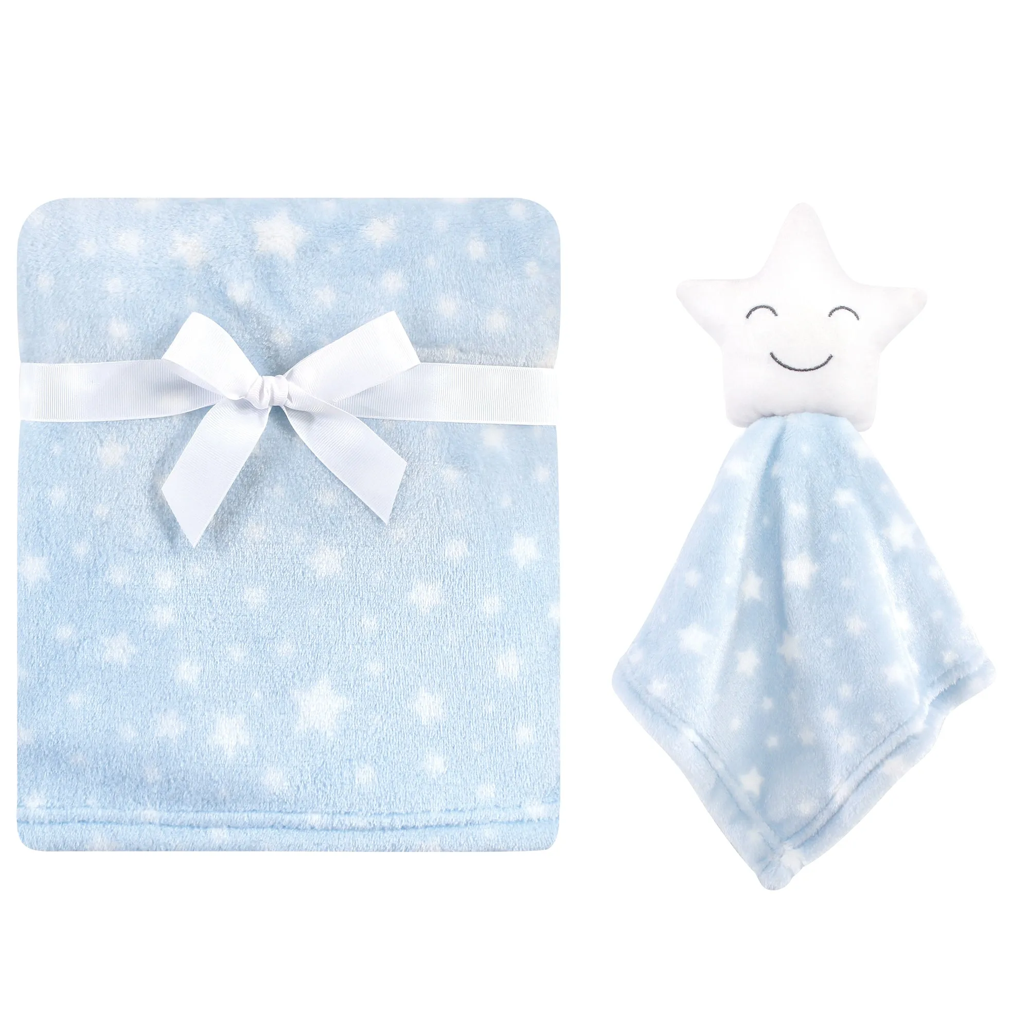 Hudson Baby Plush Blanket with Security Blanket, Star Boy