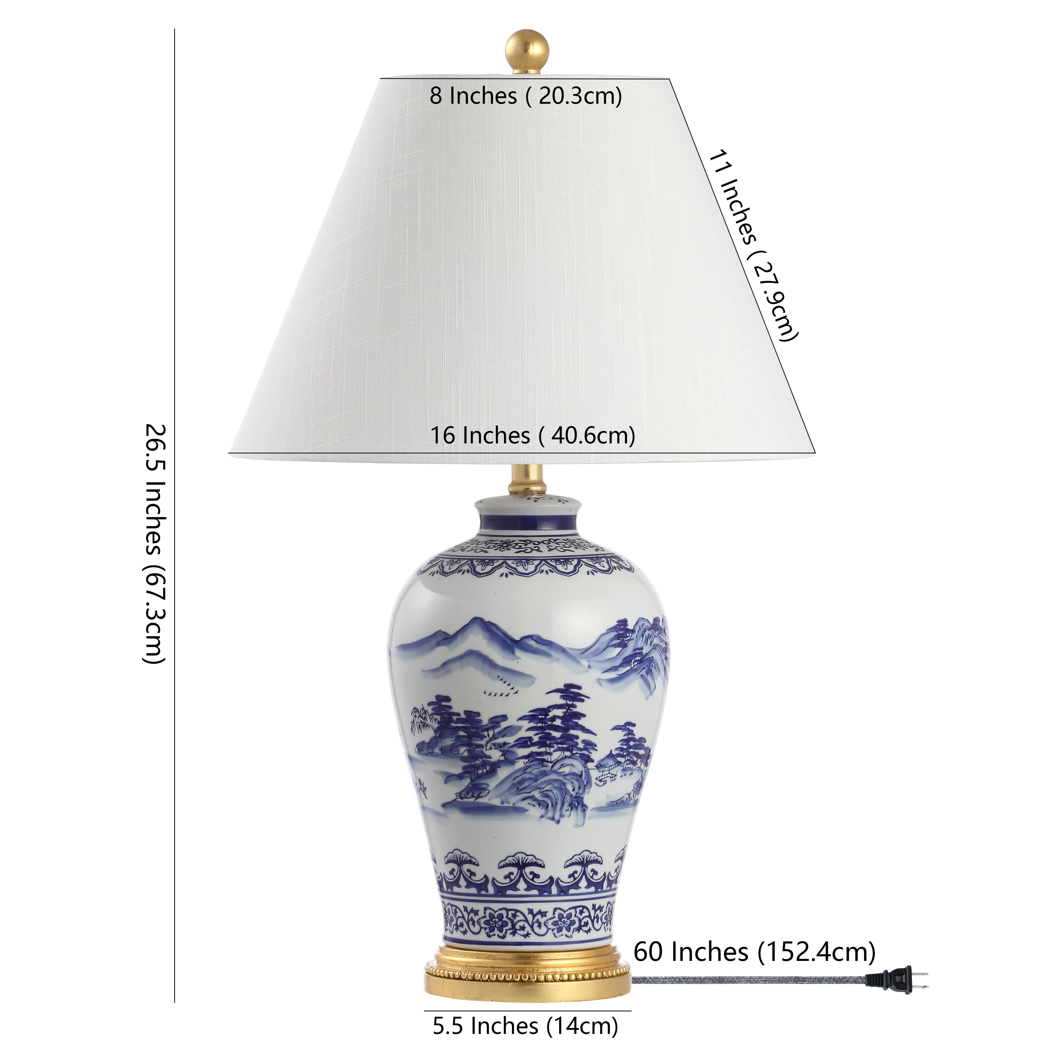 Ishikari 26.5" Ceramic/Iron Traditional Cottage LED Table Lamp