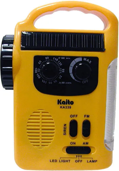 Kaito- KA339 Solar & Crank AM/FM Emergency Radio with LED Lantern & Flashlight