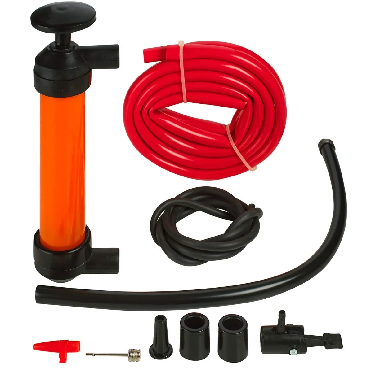 Katzco Liquid Transfer, Siphon Hand Pump - 2 Hoses, 50 X .5 Inches - For Gas, Oil, Air