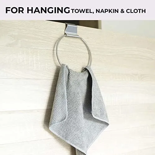 Kuber Industries Stainless Steel Towel Hanger for Bathroom|Easy DIY Installation|Bathroom Accessories for Modern Homes|Multipurpose Napkin Holder for Bathroom & Kitchen|ZT-3121|Pack of 4|Silver