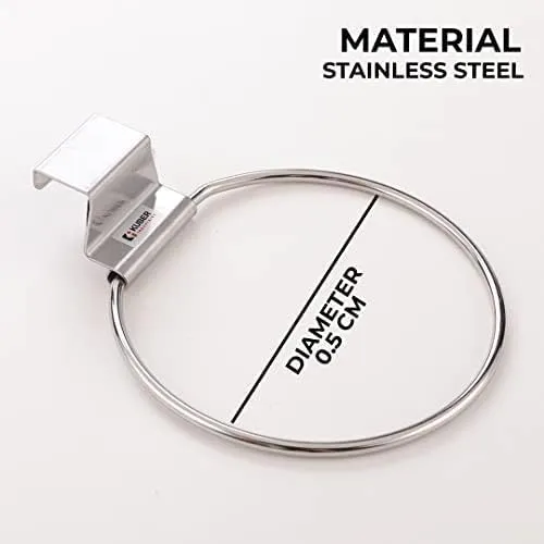 Kuber Industries Stainless Steel Towel Hanger for Bathroom|Easy DIY Installation|Bathroom Accessories for Modern Homes|Multipurpose Napkin Holder for Bathroom & Kitchen|ZT-3121|Pack of 4|Silver