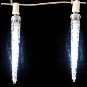 LED Falling Icicle Bulb - E-12 - 7 Inch - Pure White (Cool White)