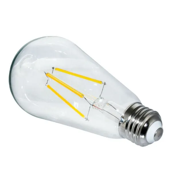 LED Filament Edison Light Bulb - ST19 Vintage - 7 Watt - Clear - 2700K