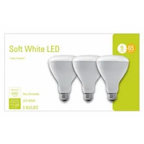 LED Flood Light Bulbs, Indoor, Soft White, Frosted, Candelabra Base, 500 Lumens, 9-Watts, 3-Pk.