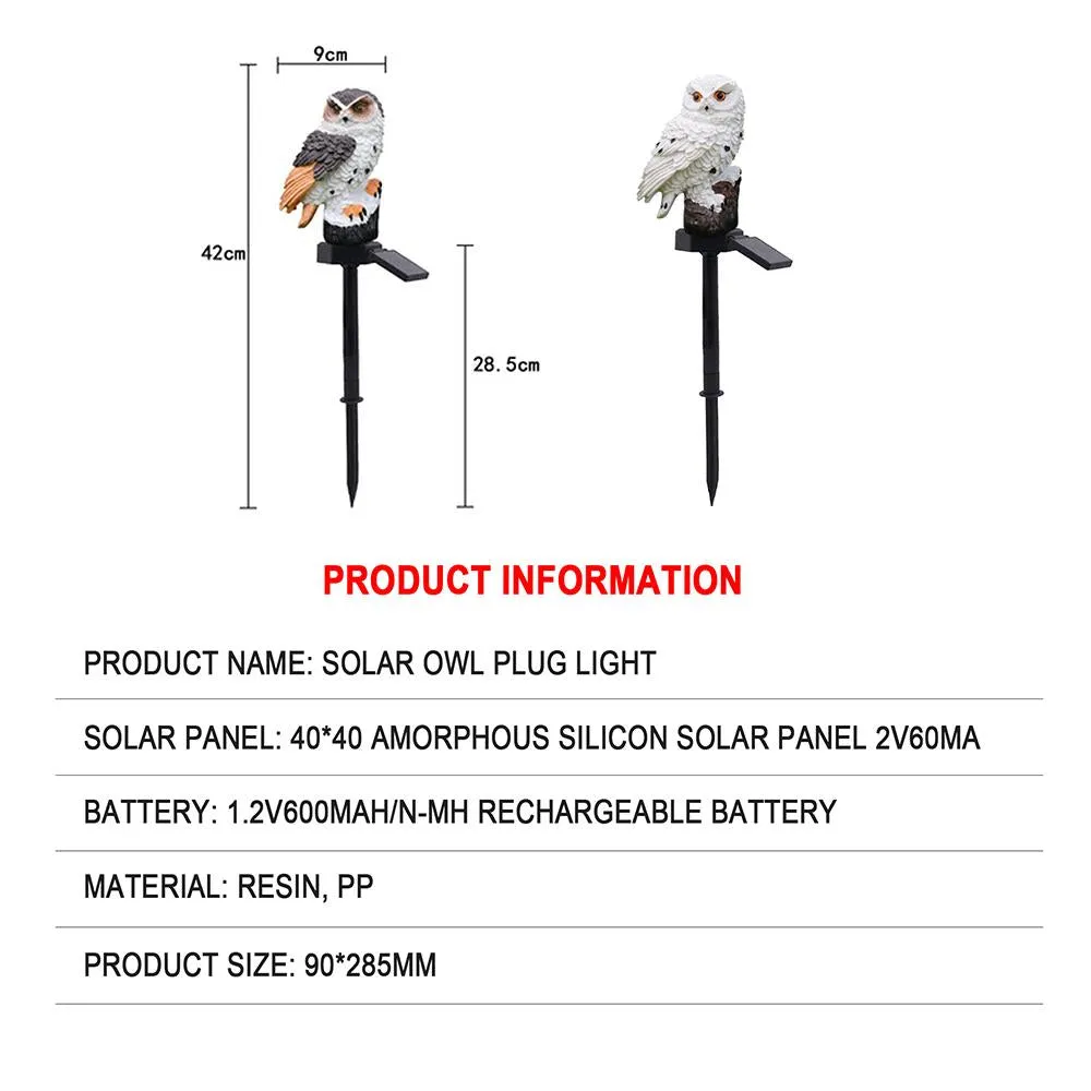 LED Garden Owl Solar Lights Patio Yard Lawn Stake Lamp Party Decor