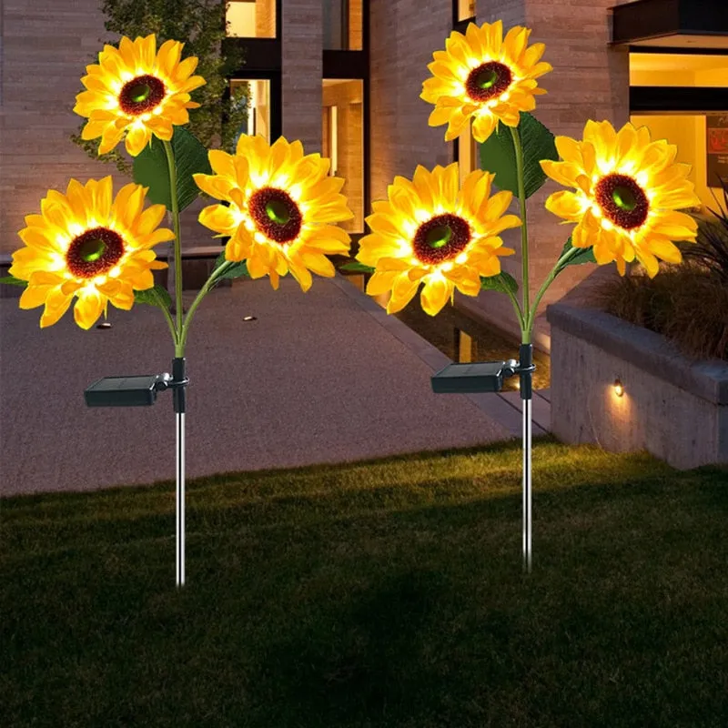 LED Solar Lavender Rose Flower Light Solar Garden Lights Decoration Lawn Lamp Waterproof Landscape Home Decorative Flower Lights