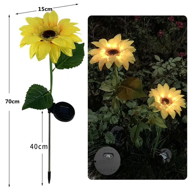 LED Solar Lavender Rose Flower Light Solar Garden Lights Decoration Lawn Lamp Waterproof Landscape Home Decorative Flower Lights