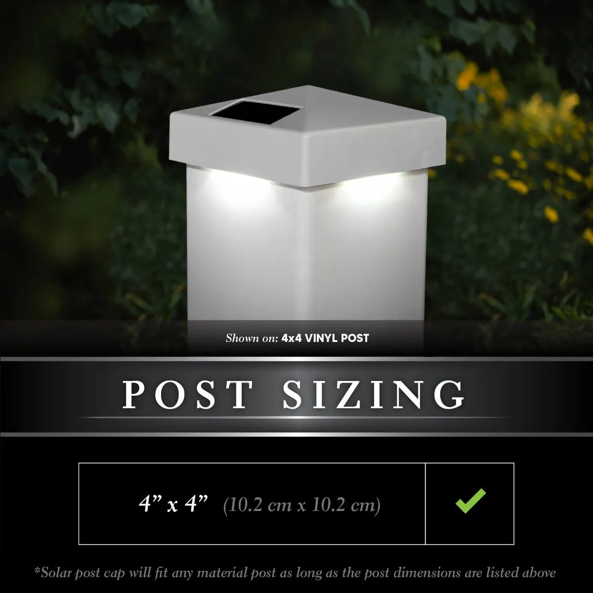 LED Solar Post Cap 4x4 15 Lumens 4500K (Pack Of 2)