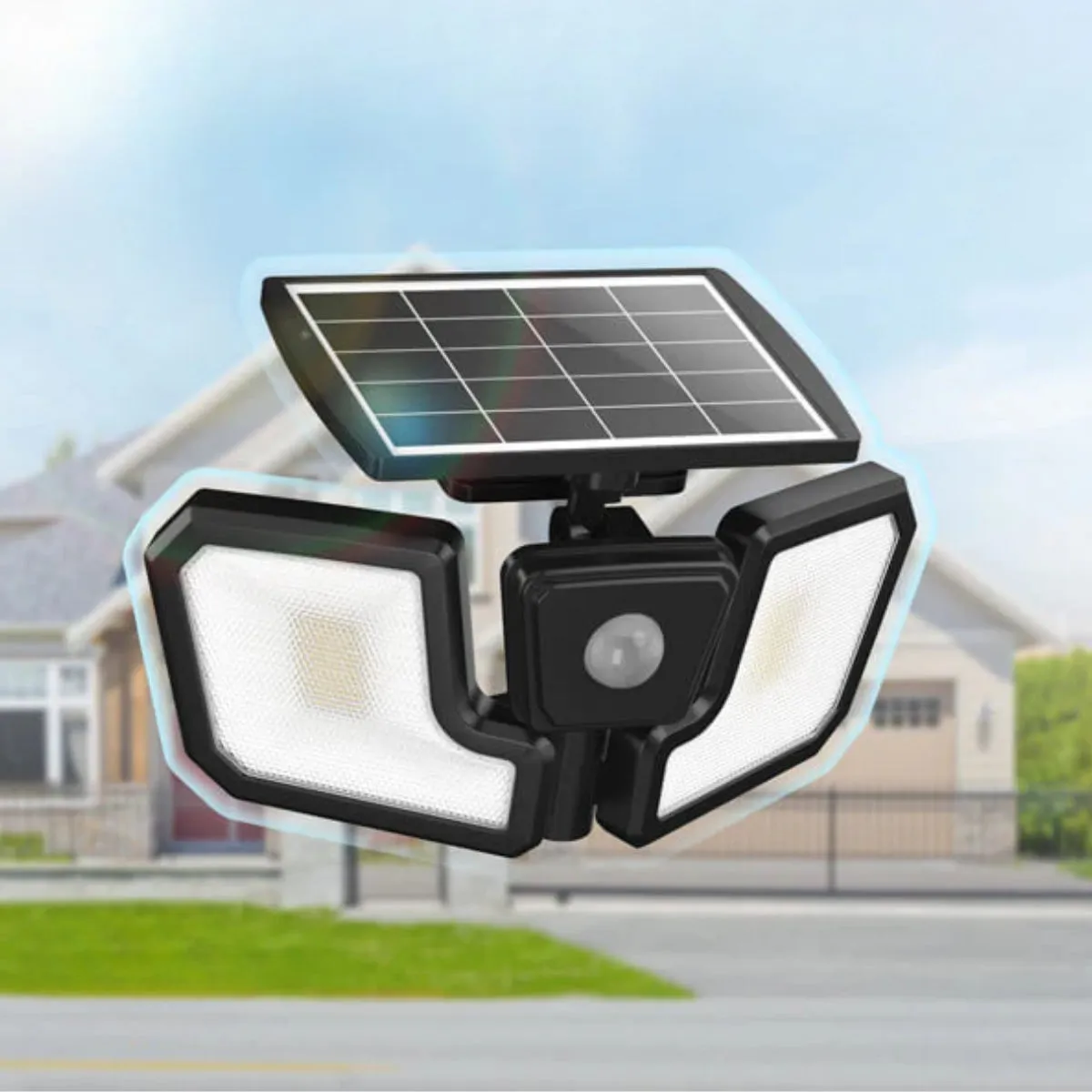 Lepower-tec Wireless Motion Sensor Solar Flood Lights Outdoor 1600lm