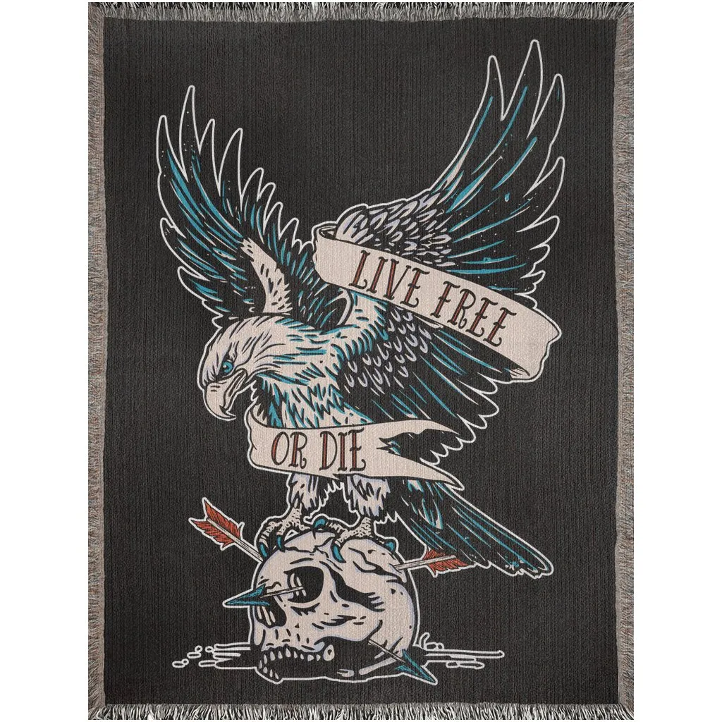 Live Free or Die  Americana Woven Blanket